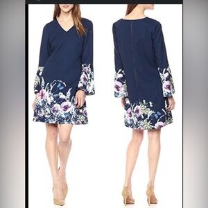 Tahari 3/4 Sleeves and Watercolor Floral Pattern size 10